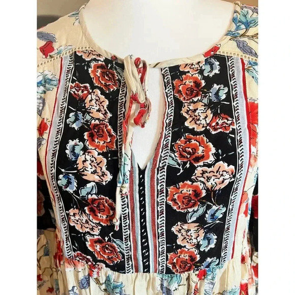 patrons of peace NWT womens tunic dress floral boho babydoll ruffled size medium - Picture 4 of 10